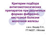 Критерии подбора антигомотоксических препаратов при различных формах фиброзно-кистозной болезни молочной железы