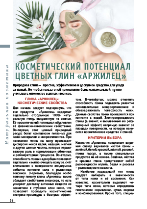 Косметический потенциал цветных глин «Аржилец»