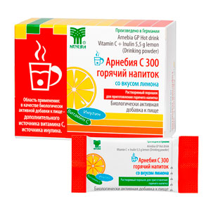 АРНЕБИЯ С 300 горячий напиток со вкусом лимона, 10 пакетиков по 5,5 г (до 01.10.2023 – срок годности серии в акции Sale)