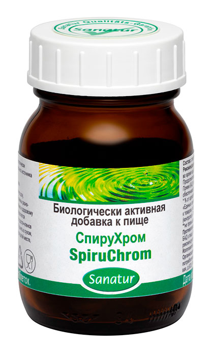 САНАТУР СпируХром, 80 таблеток по 400 мг в стеклянной банке