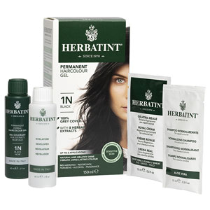 ГЕРБАТИНТ Гель-краска для волос тон 1N «ЧЁРНЫЙ», 150 мл_(уценка)